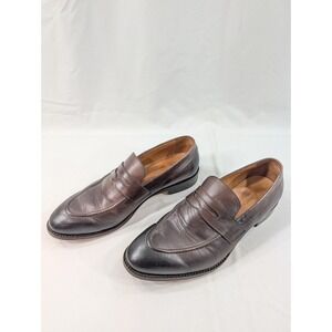 Beckett Simonon Cohen Dress Shoes Mens Size 8 Brown Leather Penny Slip On